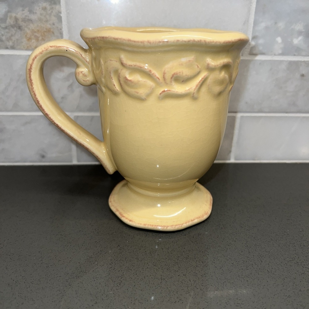 Chris Madden Home Collection Yellow Ceramic Mug